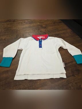 Vtg 90s Gymboree White Long Sleeve Polo Medium 2-3 Years